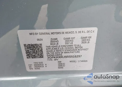 2024 Honda Prologue Touring from USA, damaged, VIN 3GPKHXRJ5RS516297